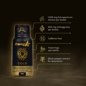 King K Gold liquid kratom extract shot label and directions