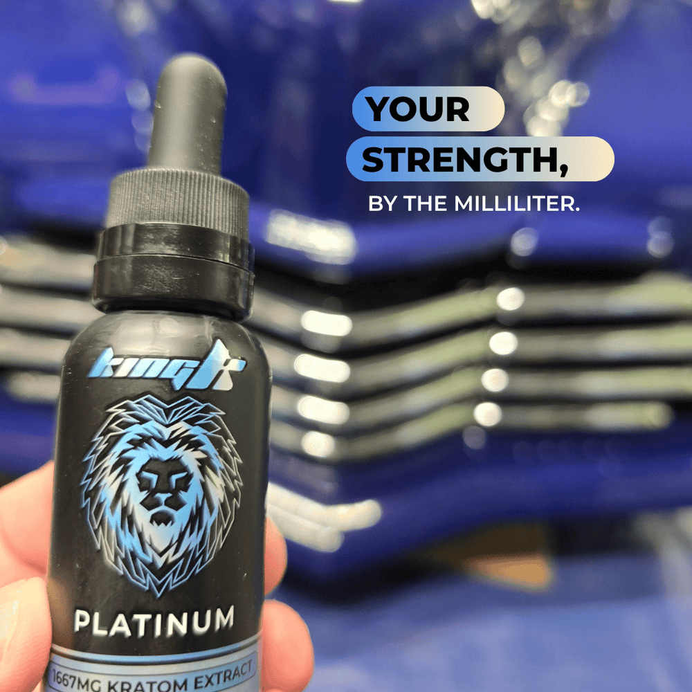 King K Platinum liquid kratom extract shot bottle